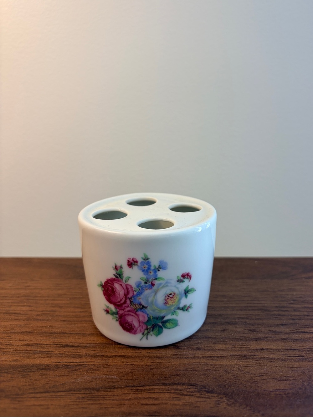 Floral Ceramic Toothbrush Holder -West Germany